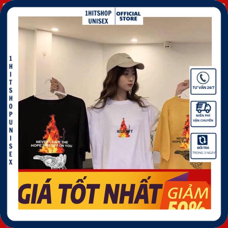 Áo Phông Nữ 1HITSHOPUNISEX Áo Thun Tay Lỡ Form Giấu Quần MISSOUT có in trước và sau siêu đẹp