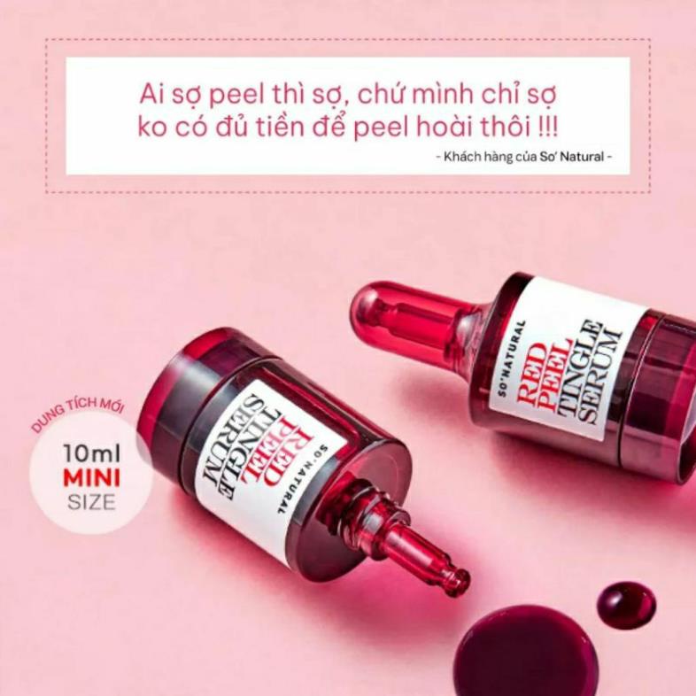 Tinh chất peel da mini 11ml Red peel Tingle Serum giúp loại bỏ tế bào chết, tái tạo da, không bong tróc