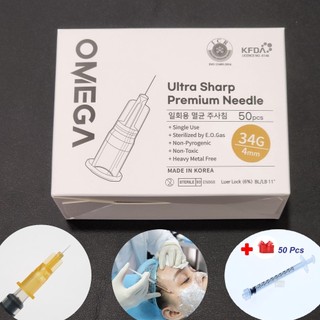   Tặng kim chống trào  Hộp 50 cây kim meso 34G 4mm 6mm 13mm tiêm mesotherapy PRP HA BAP trong thẩm mỹ 