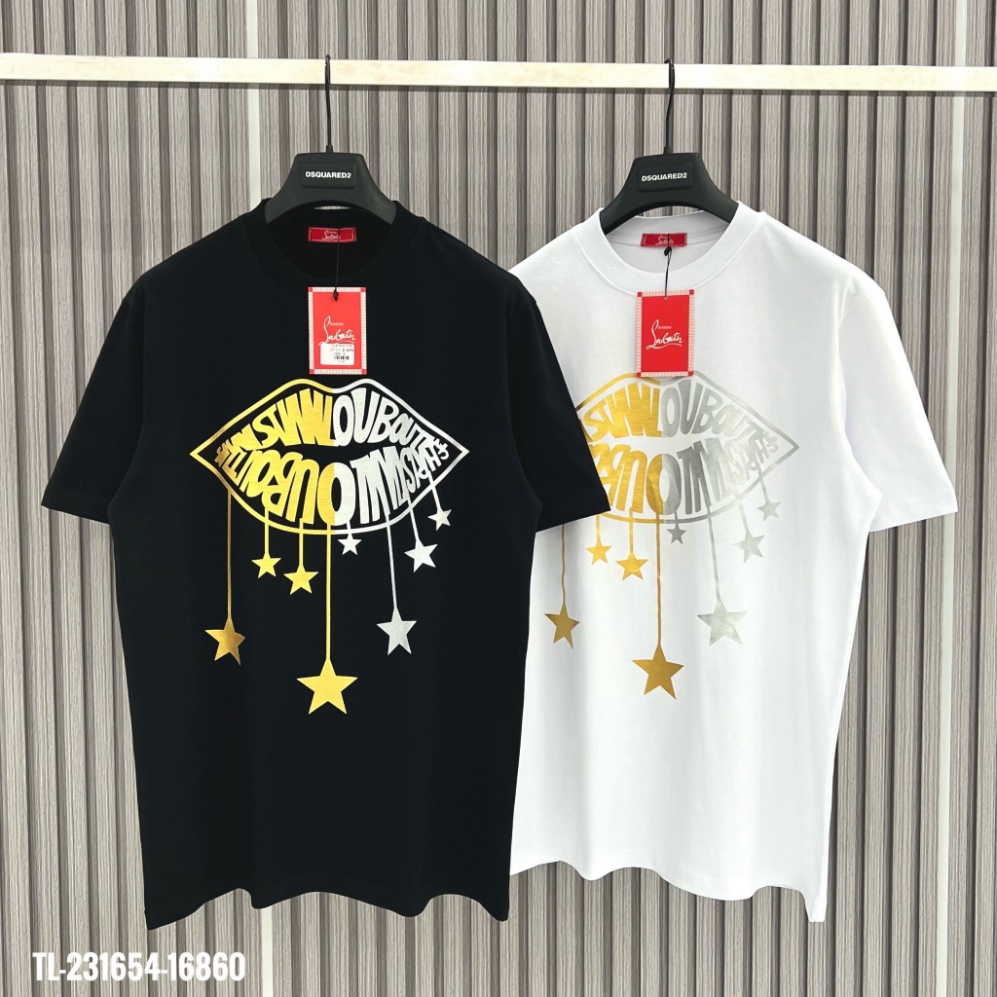 Áo Thun Nam Nữ Họa Tiết Logo Đôi Môi Kim Tuyến Cao Cấp - Áo Phông Siêu Cấp Chất Cotton Cổ Bo Dành Cho Các Boy Phố B 2