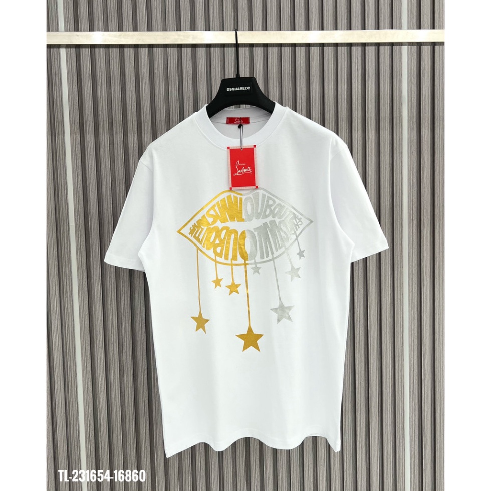 Áo Thun Nam Nữ Họa Tiết Logo Đôi Môi Kim Tuyến Cao Cấp - Áo Phông Siêu Cấp Chất Cotton Cổ Bo Dành Cho Các Boy Phố B 2