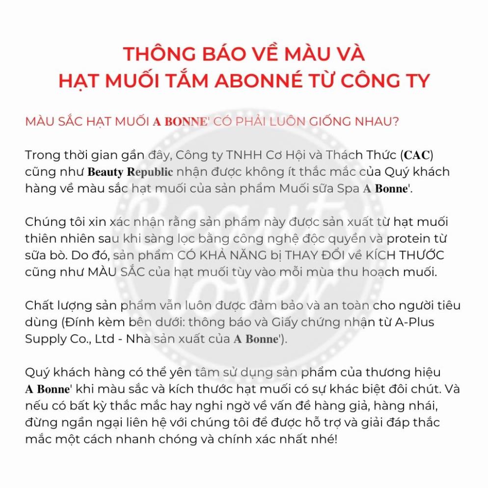 Muối tắm sữa bò A Bonne 350g – Beauty Lover muối tẩy tế bào chết, muối tẩy tế bào chết body, dưỡng trắng da