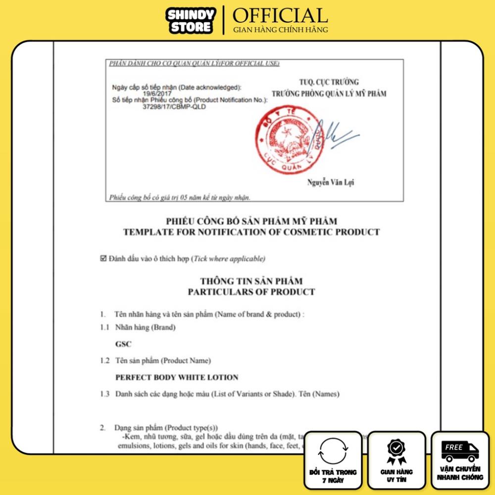 Kem dưỡng trắng Body GSC Perfect Body White Lotion 500ml chính hãng Chính Hãng