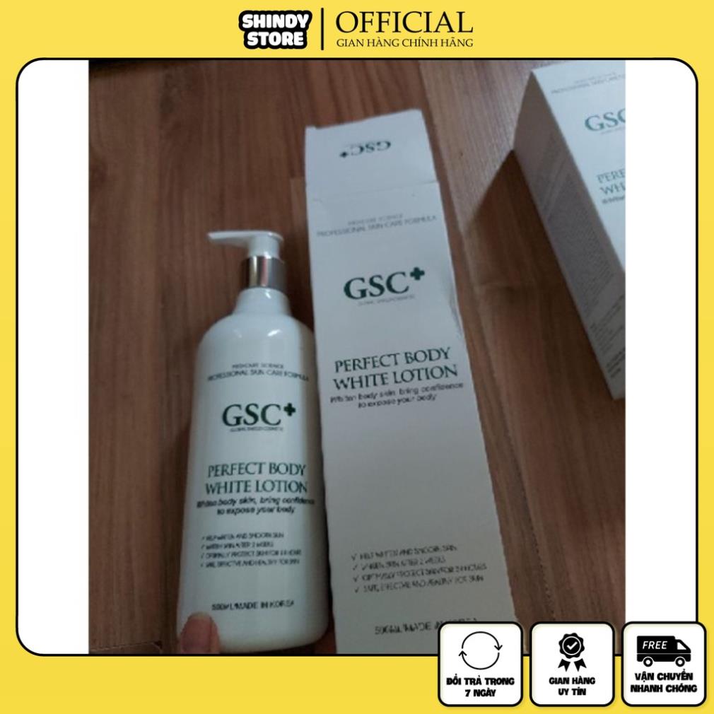 Kem dưỡng trắng Body GSC Perfect Body White Lotion 500ml chính hãng Chính Hãng