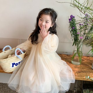 Váy bé gái Babydoll xinh xắn 10-22kg Đầm bé gái dài tay Váy thu đông cho bé gái Amberkids