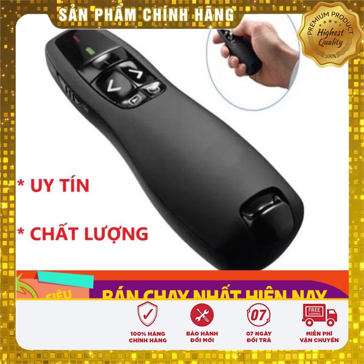 Giá tận gốc Bút trình chiếu powerpoint chỉ Lazer thuyết trình chiếu Slide không dây 2.4Ghz điều khiển từ xa - mẫu R400 -