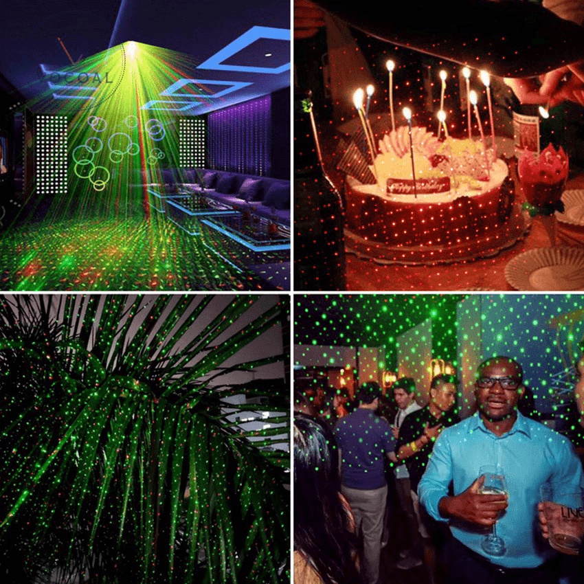 Giá tận gốc Vocoal Đèn laser ánh sáng laze cảm biến âm thanh - Kết hợp Đèn LED xoay 7 màu dùng trang trí vũ trường, phòn