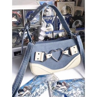 Túi xách Itabag vải denim dáng kẹp nách
