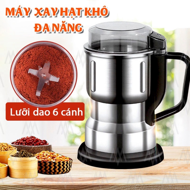 Máy xay hạt khô đa năng - Dung tích 440ml - 300W Lưỡi dao 6 cánh - INOX 304 - Dụng cụ nghiền hạt dễ dàng