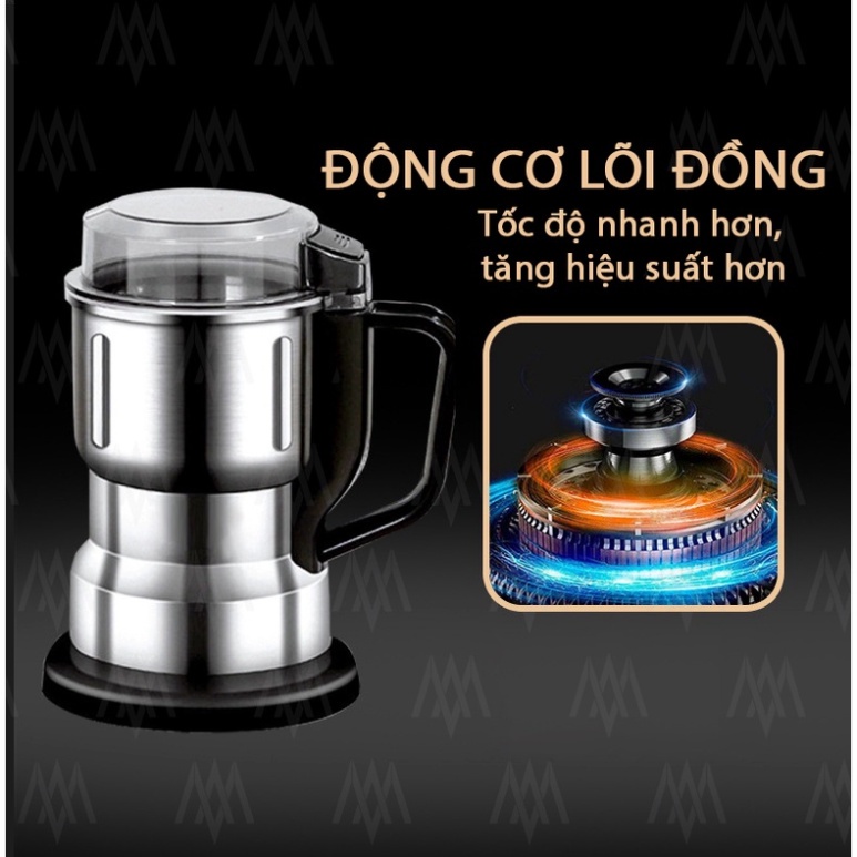 Máy xay hạt khô đa năng - Dung tích 440ml - 300W Lưỡi dao 6 cánh - INOX 304 - Dụng cụ nghiền hạt dễ dàng