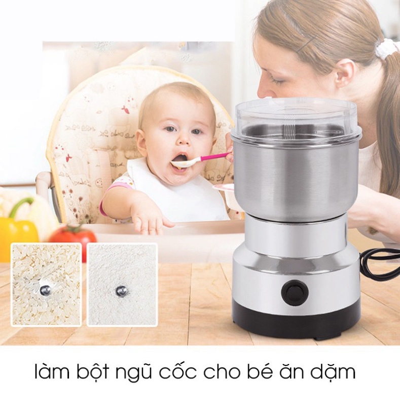 Máy xay hạt khô đa năng - Dung tích 440ml - 300W Lưỡi dao 6 cánh - INOX 304 - Dụng cụ nghiền hạt dễ dàng
