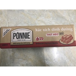 Thùng 20 gói xúc xích Ponnie thịt heo gói 5 cây date mới2024
