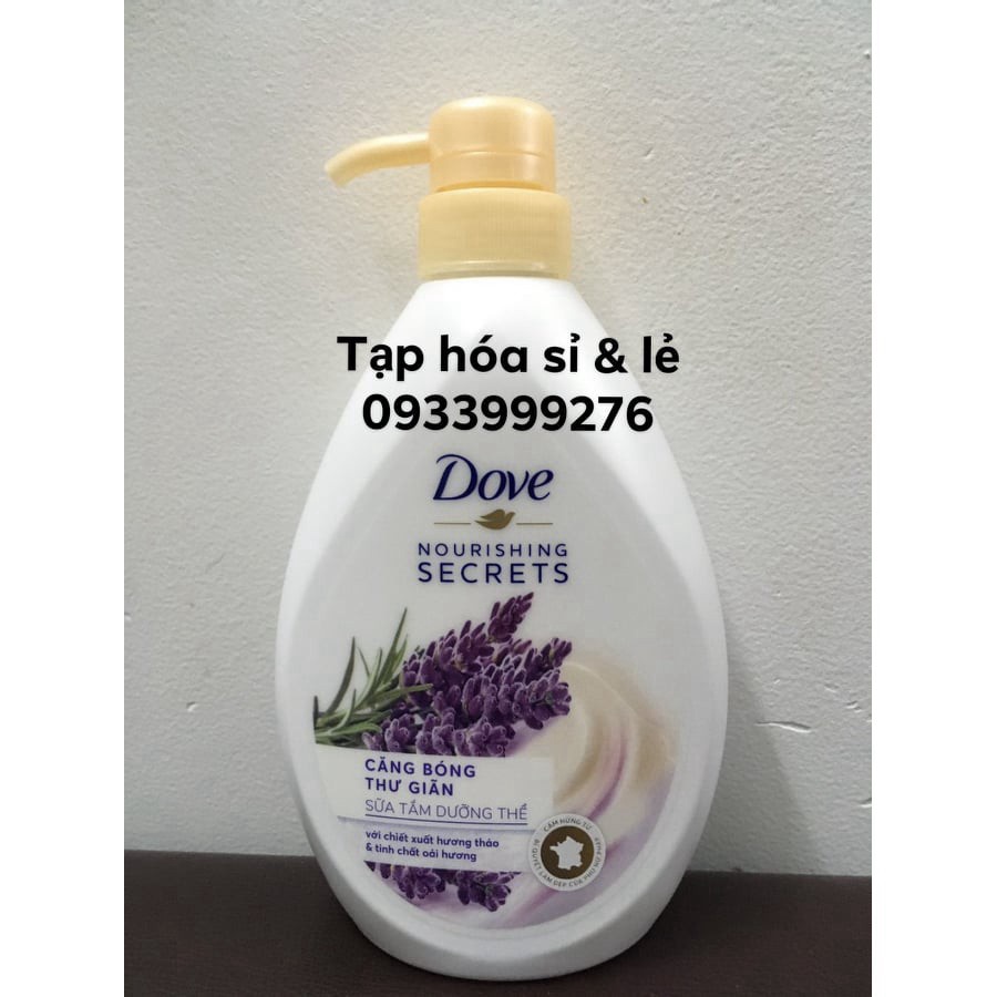 Sữa tắm dưỡng thể dove oải hương, bơ, sen 530g