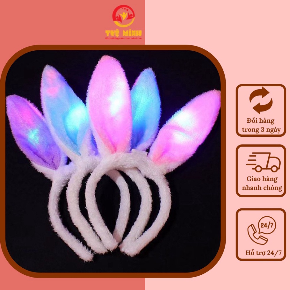 Bờm Tai Thỏ Phát Sáng Đáng Yêu Cho Bé Vui Chơi Trung Thu Noel - Bờm Phát Sáng Cho Bé Toả Sáng - Thư Viện Đồ Chơi