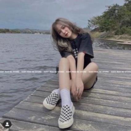 Giày Thể Thao 𝐕𝐀𝐍𝐒 Vaul Lười Caro, Vans dán đen, Vans dây chữ Cực Hot 2023