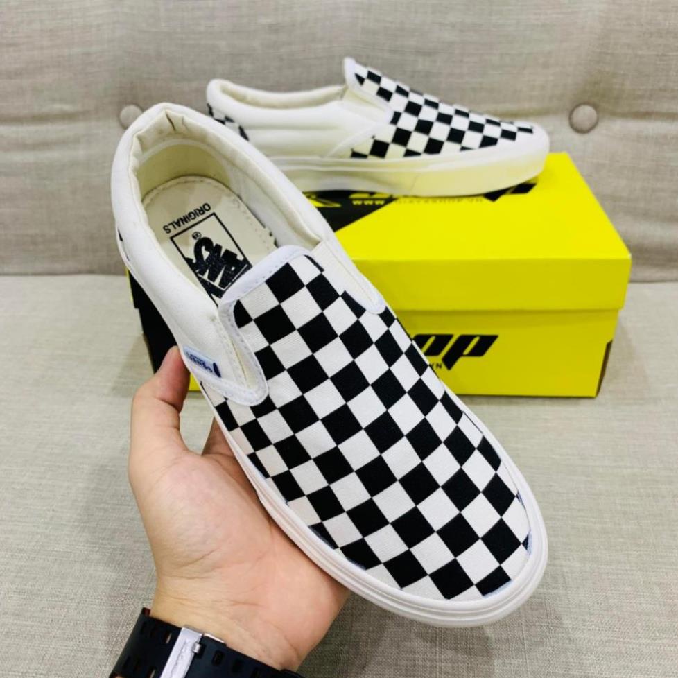 Giày Thể Thao 𝐕𝐀𝐍𝐒 Vaul Lười Caro, Vans dán đen, Vans dây chữ Cực Hot 2023