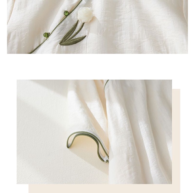 Hàng đã sẵn sàng bán nóng retro thêu ba chiều hoa chảo phong cách trung quốc cải tiến váy sườn xám nữ mùa hè 2023 phong cách mới trung quốc