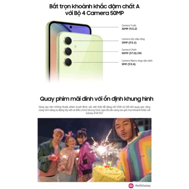 Điện thoại Samsung Galaxy A54  -  Hàng chính hãng mới Nguyên