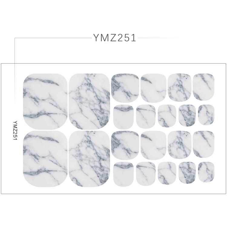 Set nail sticker 22 miếng dán móng chân trang trí 3D YMZ251-264 xinh xắn chống thấm nước