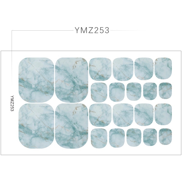 Set nail sticker 22 miếng dán móng chân trang trí 3D YMZ251-264 xinh xắn chống thấm nước