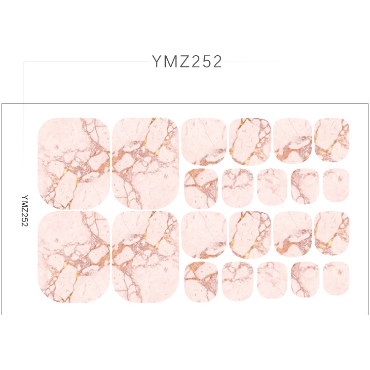 Set nail sticker 22 miếng dán móng chân trang trí 3D YMZ251-264 xinh xắn chống thấm nước