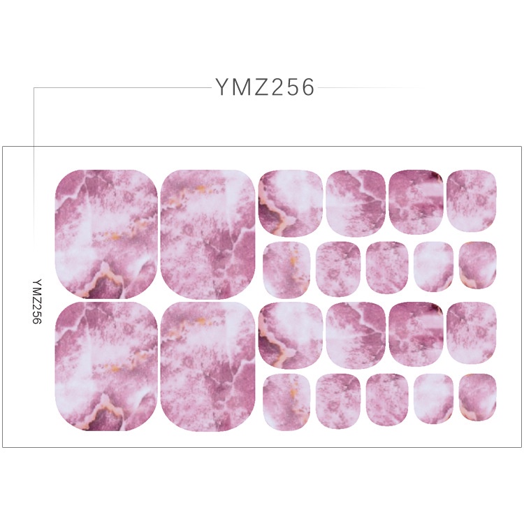 Set nail sticker 22 miếng dán móng chân trang trí 3D YMZ251-264 xinh xắn chống thấm nước