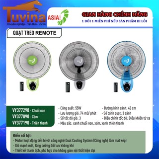 Quạt treo tường ASIA có Remote VY377292, VY377092, VY377192 - Bảo hành chính hãng 24 tháng