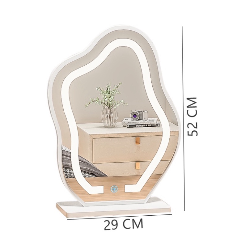 Gương cảm ứng đèn led hạt đậu để bàn trang điểm trang trí phòng ngủ-GP294.01