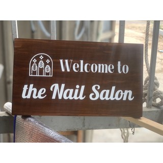 Bảng gỗ Welcome - Biển gỗ tên shop