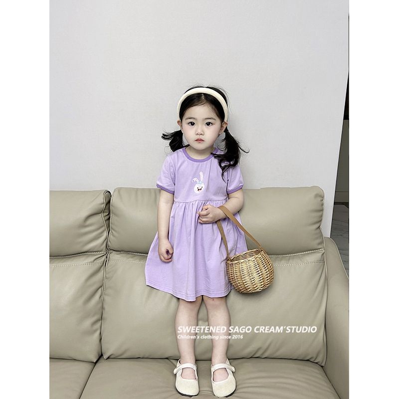 Xinxin ~ váy bé gái 23 mùa hè phong cách mới trung trẻ em nhỏ trẻ em phiên bản hàn quốc váy hoạt hình váy mùa hè bé gái váy dễ thương