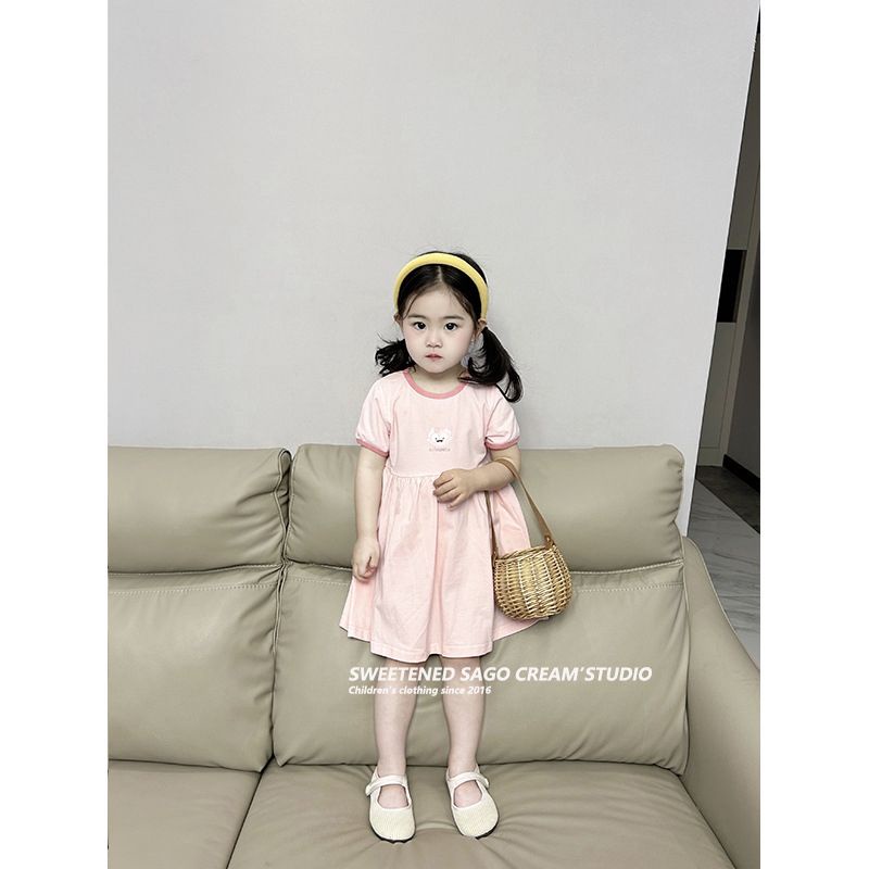 Xinxin ~ váy bé gái 23 mùa hè phong cách mới trung trẻ em nhỏ trẻ em phiên bản hàn quốc váy hoạt hình váy mùa hè bé gái váy dễ thương