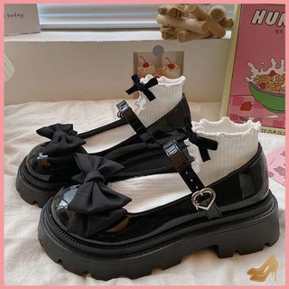 Giày cao gót mary jane nữ nơ giày da jk lolita