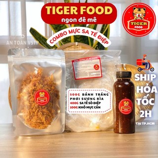 Bánh tráng phơi sương sa tế sò điệp tiger food combo bánh rìa + khô mực cán + sate sò điệp siêu ngon