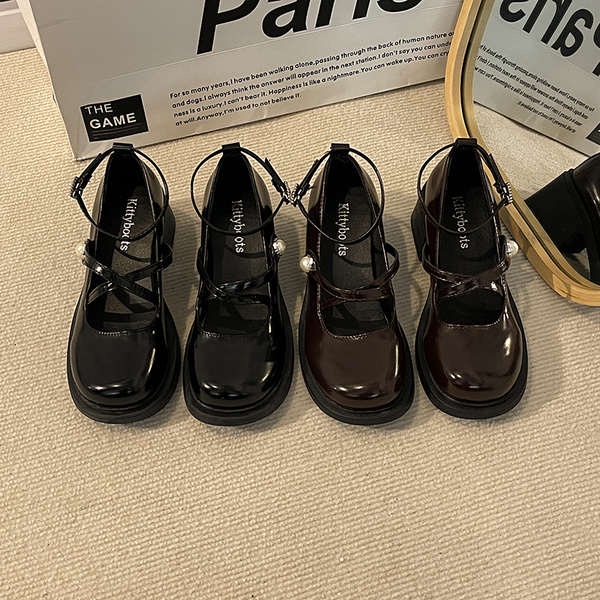 Mary jane giày phụ nữ pháp retro gót dày 2023 mùa hè phong cách mới sang trọng