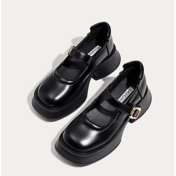 Giày nữ mary jane 2023 mùa xuân phong cách mới giày cao gót đế dày phong cách preppy