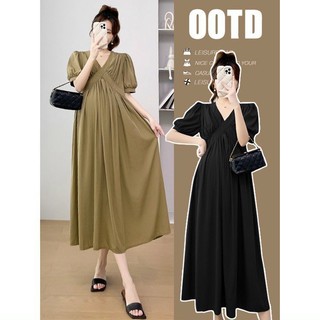 Váy maxi nữ 2 vạt chéo trước VB115 , đầm bầu cộc tay phom rộng dáng dài hai màu mềm mại