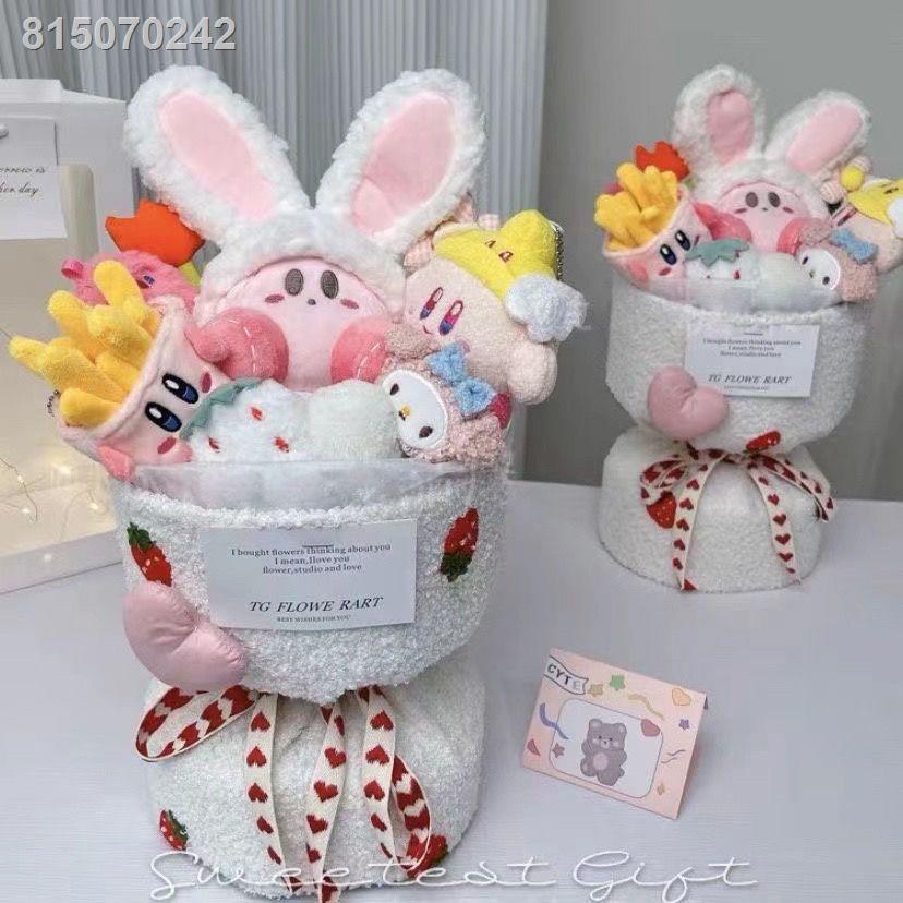 🌷hàng giao ngay🌷✜◊∋Tai Thỏ Ngôi Sao Kirby Bó Hoa Búp Bê Búp Bê Quà Tặng Sinh Nhật Nữ Sang Trọng Dễ Thương
