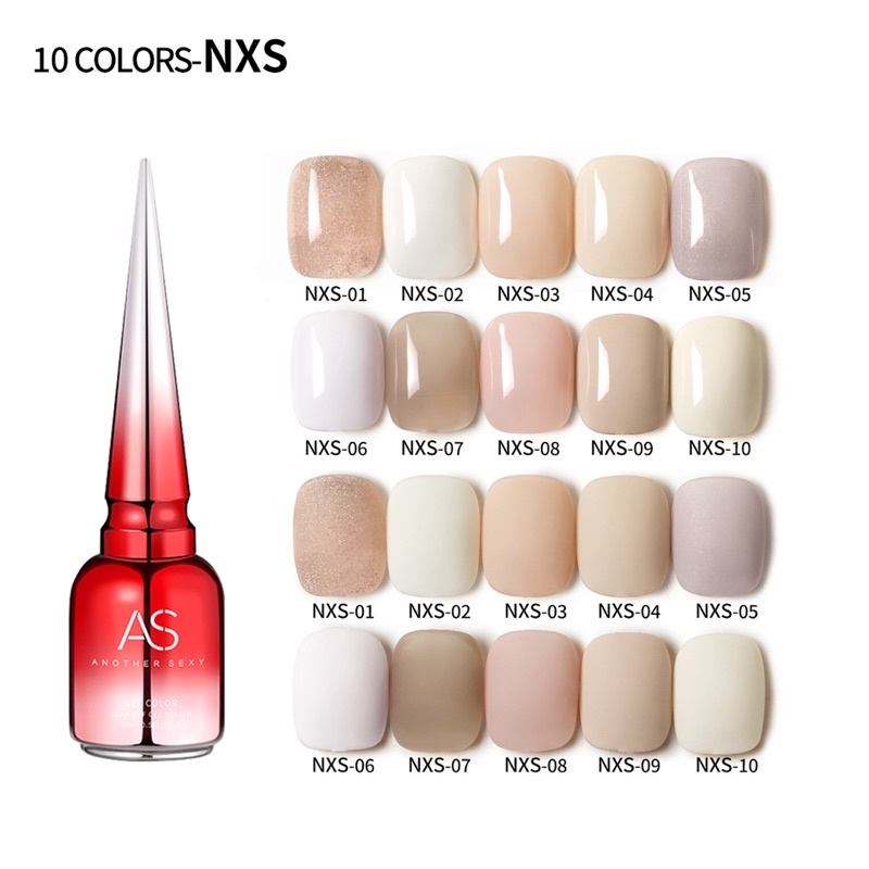 sơn gel as màu nude mã NXS chai đỏ 10 màu (for Nails)