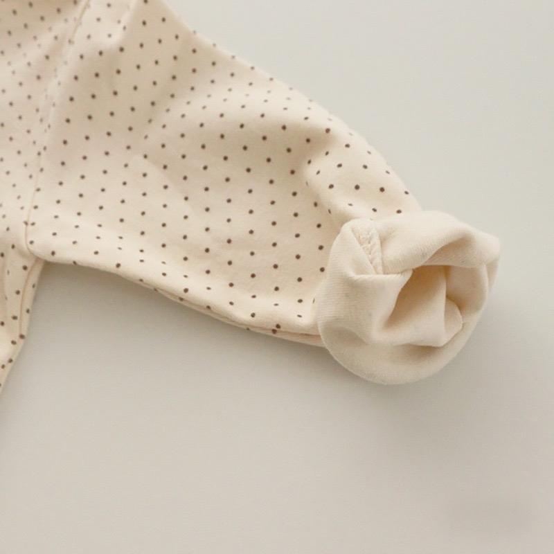 Bộ Quần Áo Dài Chấm Bi Cotton Thu Đông Cho Bé