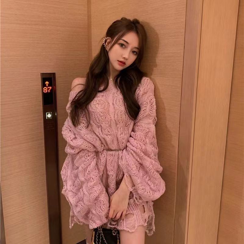 Jiashucheng Áo sweater Trễ Vai Phong Cách Hàn Quốc Cao Cấp Thời Trang Mùa Thu