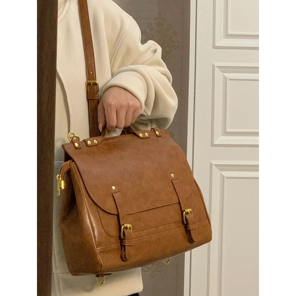 High-end texture british preppy style cambridge backpack
