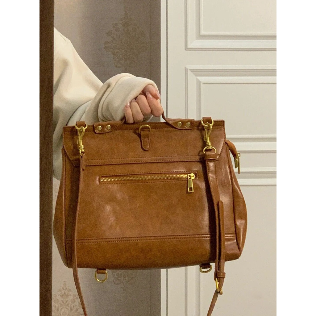 High-end texture british preppy style cambridge backpack