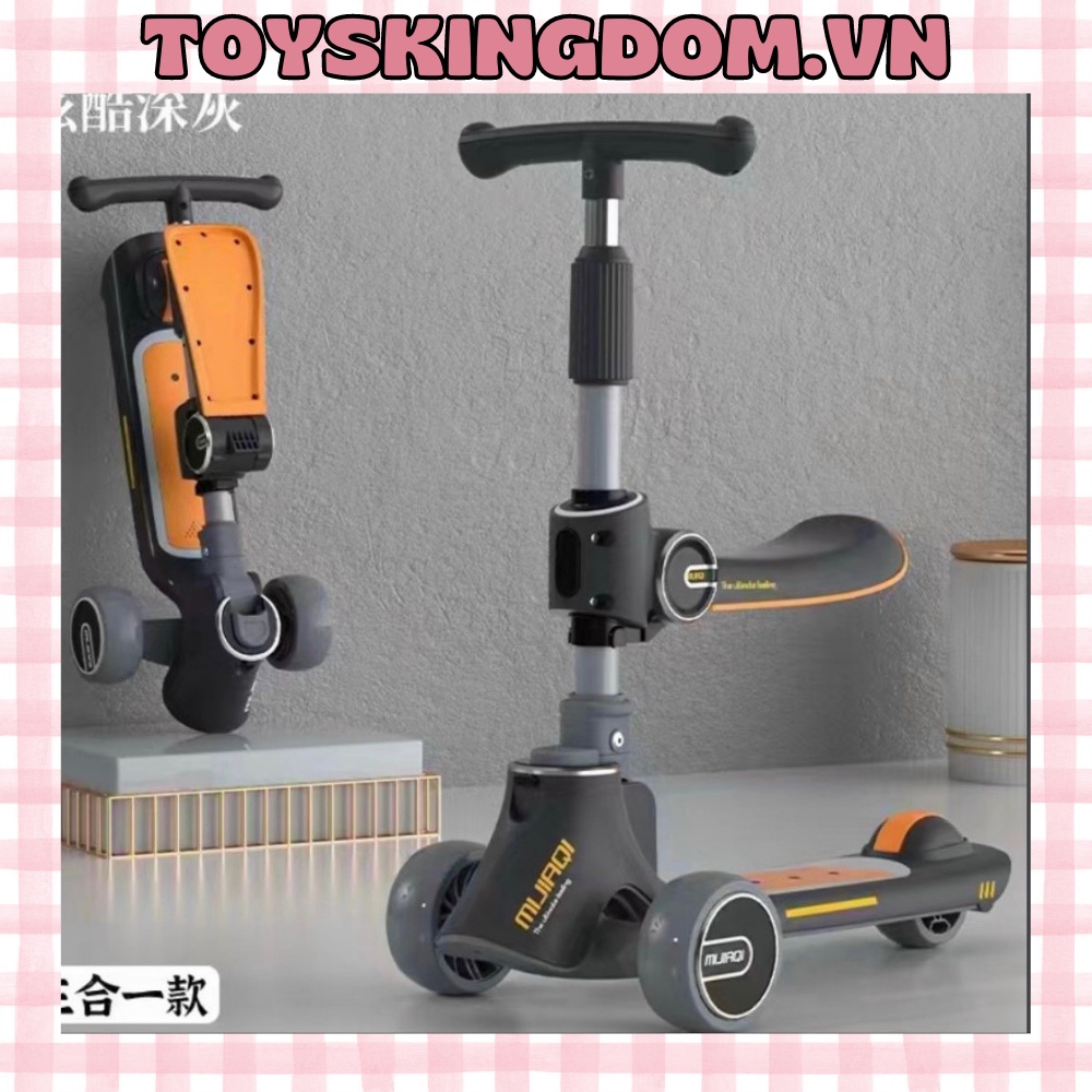 ⚡Hỏa Tốc⚡ Xe trượt scooter 3in1 Cao cấp cho bé có nhạc đèn Toyskingdom