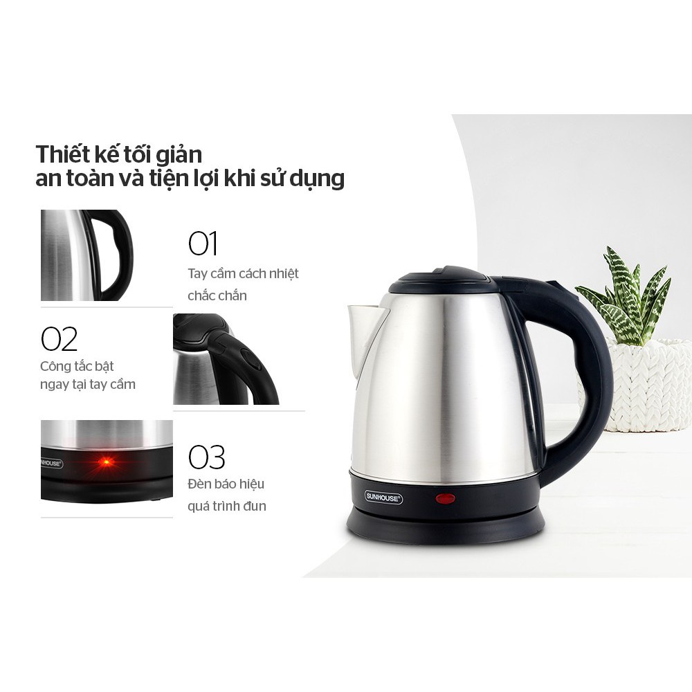 Ấm đun siêu tốc Sunhouse 1,5L SHD1057