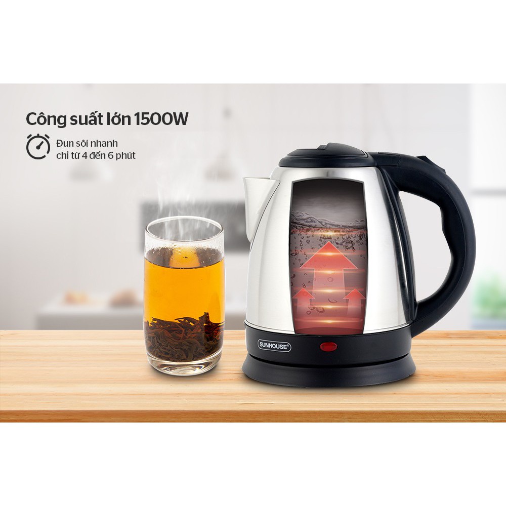Ấm đun siêu tốc Sunhouse 1,5L SHD1057