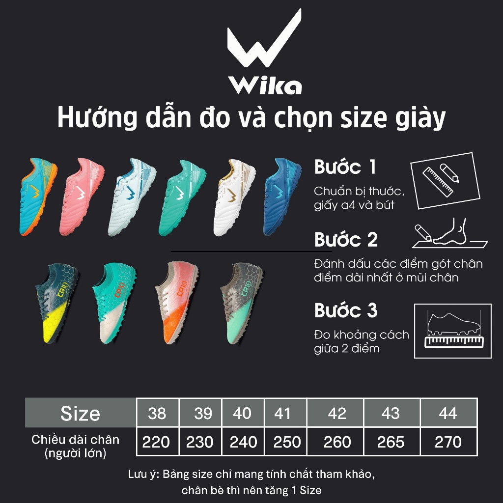 Giày Đá Bóng Wika Ultra 5 Chính Hãng Bóng Đá Sân Cỏ Nhân Tạo Da Nhăn Cao Cấp