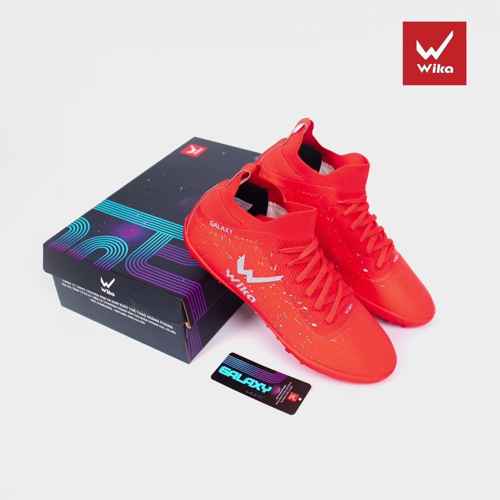 Giày Đá Bóng Nam Wika Galaxy Light Chính Hãng Thiết Kế Bề Mặt Vân Nổi, Đế Đinh Tròn Chống Trơn Trượt Đã Khâu Full Bộ Đế