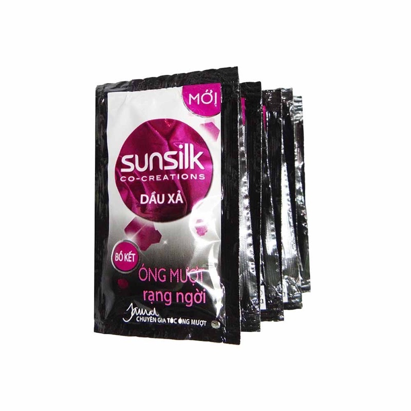 Dây 10 gói Sunsilk gội xả đen vàng 6gr đủ bộ