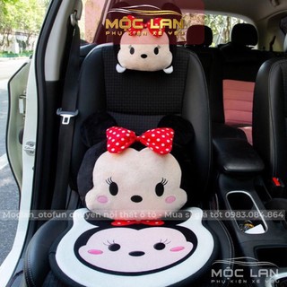 Bộ tựa đầu tựa lưng hình Mickey Mine Dễ Thương giảm đau lưng khi lái xe - Mộc Lan Phụ Kiện Xế Yêu