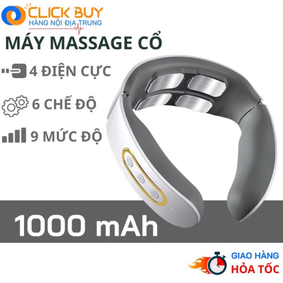 Máy Massage Cổ Xung Điện Trị Liệu Đa Năng Cao Cấp - Máy 6 Chế Độ Sạc USB Công Nghệ Thông Minh - MC6 Hot